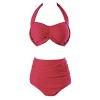 Wantdo Women's Flatting Halter Swimwear High Waist Bikini Plus Size Swimsuits - Swimsuit - $29.96 
