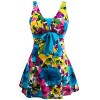 Wantdo Women's Floral Swimdress Modest Swimwear Slimming Push up Skirtini Swimsuit - Swimsuit - $34.87 