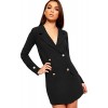 WearAll Women's Double Breasted Long Sleeve Short Button Collar Mini Blazer Dress - Haljine - $22.78  ~ 19.57€