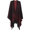 WearAll Women's Plus Size Knitted Tassel Print Poncho Shawl Cape - Wine Black - One Size - Shirts - $10.26  ~ £7.80