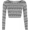 WearAll Women's Print Long Sleeve Crop Top - Hemden - kurz - $0.09  ~ 0.08€