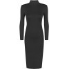 WearAll Women's Turtleneck Plain Long Sleeve Stretch Bodycon Top Midi Dress - Dresses - $3.55 