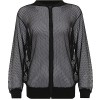 Wearall Women's Plus Mesh Bomber Jacket Long Sleeve Net Plain Zip Top - Giacce e capotti - $12.71  ~ 10.92€
