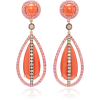 Wendy Yue 18K Gold, Coral, Sapphire And - Earrings - 