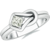 White Moissanite Knot Ring - Pierścionki - $439.00  ~ 377.05€