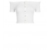 White Bardot Top - Koszule - krótkie - 