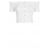 White Bardot Top - Рубашки - короткие - 