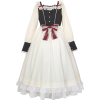 White Cream Black Red Lolita Dress - Obleke - 