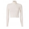 White Crop Turtle Neck - Long sleeves shirts - 