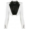 White Crop Tuxedo Jacket - Kurtka - 