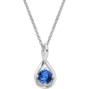 White Gold Sapphire Necklace - Naszyjniki - 