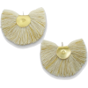White Hand Fan Earrings - Aretes - 