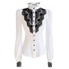 White High Collar Blouse - Other - 