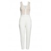 White Lace Top Jumpsuit - Resto - 