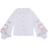 White Light Pink Blue Pastel Blouse - Košulje - duge - 