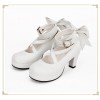 White Lolita Mary Jane Heels Bows - Klasyczne buty - 