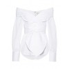 White Long Sleeve Blouse - Resto - 