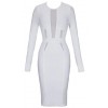 White Long Sleeve Mesh Midi Bandage Dres - 其他 - 