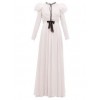 White Maxi Puff Sleeve Dress - Obleke - 