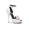 White Open Toe Heel with Buckle - 经典鞋 - 