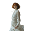White Plain Long Skirt And Cotton Blouse - Modna pista - 