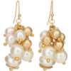White Stone Cluster Earrings - Aretes - 