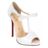 White T-Strap Bow Sandal - Klassische Schuhe - 