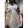 White, Tulle, Hair Clip, Bow, Pearls - Tie - $12.54  ~ £9.53