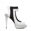 White and Black Open Back Heel - Klasične cipele - 