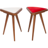 White and Red Velvet Stools 1960s - Furniture - 