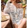 White lace swimsuit cover up with Tassel - 水着 - $26.00  ~ ¥2,926
