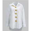 White large gold button up shirt - Camisas - 