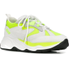 White sneakers with neon accents - Tenisówki - 