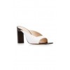 White with Black Square Toed Heels - Klasični čevlji - 