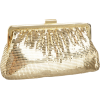 Whiting & Davis Contemporary Shirring Clutch Gold - バッグ クラッチバッグ - $102.79  ~ ¥11,569