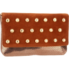 Whiting & Davis Studded Suede Flap Clutch Bronze - Clutch bags - $116.26 