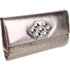 Whiting & Davis Women's Large Crystal Patch Flap Clutch Pewter - Clutch bags - $265.00 