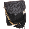 Whiting and Davis Women's Pop Tassel Flap Clutch with Crossbody Strap Black - Bolsas - $148.00  ~ 127.12€
