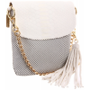 Whiting and Davis Women's Pop Tassel Flap Clutch with Crossbody Strap White - バッグ - $100.38  ~ ¥11,298