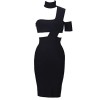 Whoinshop Women's Halter Celebrity Cutout Knee Length Fashion Bandage Night Club Party Dresses - Dresses - $45.99 