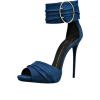 Wide Strap Blue Heels - Other - 