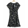 Wild V-neck short-sleeved ruffled floral - Dresses - $27.99 