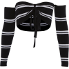 Wild straps exposed navel T-shirt stripe - Hemden - kurz - $23.99  ~ 20.60€
