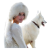 Winter model with dog - モデル - 