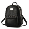 Woman's Woven Spikes Leather Mini School Travel Daypack Satchel Wallet - Torbe - $24.99  ~ 21.46€
