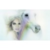 Woman and Horse Watercolor - Background - 