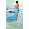 Woman in Blue at Ocean - Anderes - 