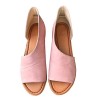 Women Casual D'orsay Open-toe Flats Slip-On Cut Out Asymmetrical Sandal Low Heel Shoes - Sandals - $18.89 