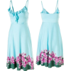 Women's Kamala Dress Border Floral Modern Blue - 连衣裙 - $41.40  ~ ¥277.39