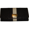 Women's Tommy Hilfiger Continental Checkbook Wallet (Black)Large Logo's/White Stripe - 財布 - $48.00  ~ ¥5,402